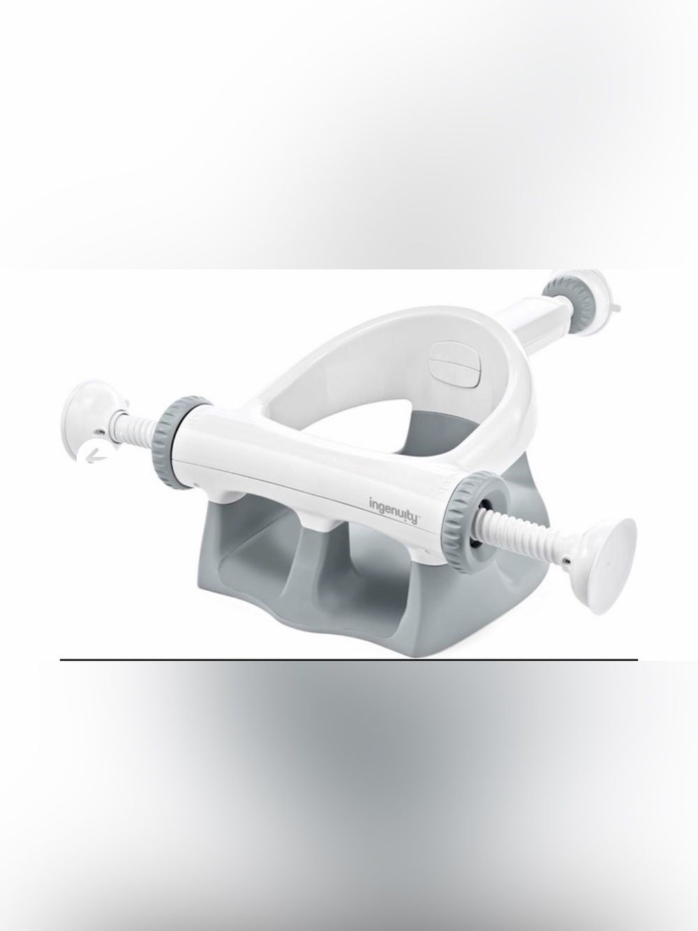 Ingenuity Gray and White Suction-Mount Bath Seat